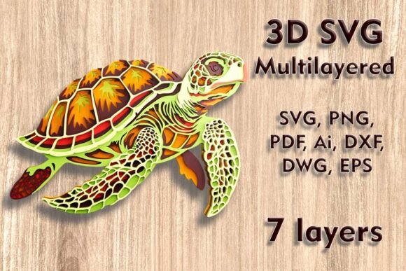 Download Sea Turtle 3D SVG Multilayer Laser Files - Premium Resources