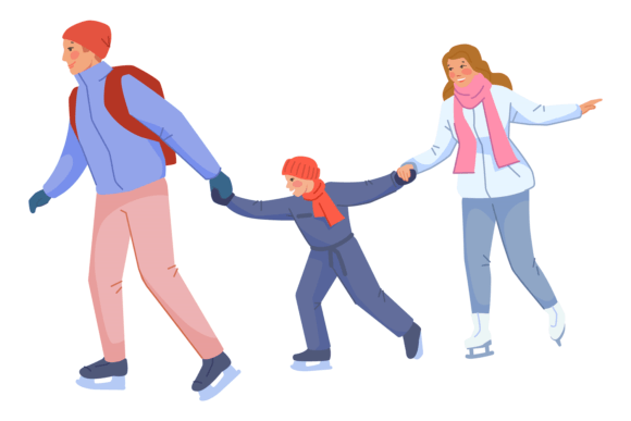 Download Family Ice Skating Together. Parents and - Ice skating Collection