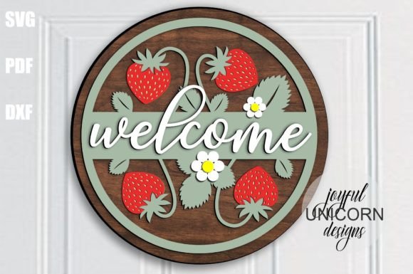 Download Strawberry Welcome Sign SVG File - Premium Resources