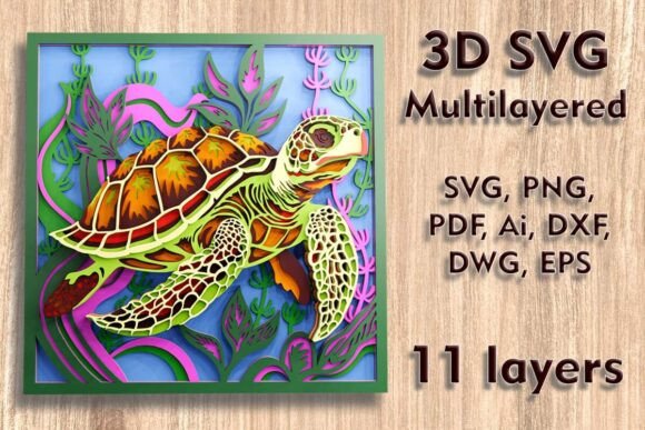 Download Sea Turtle 3d SVG Multilayer Cut Files - Premium Resources