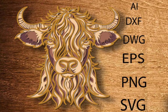 Download Highland Cow Multilayer SVG/Vector Cow - Premium Resources