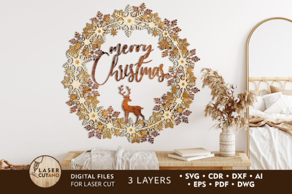 Download WREATH CHRISTMAS Multilayer Cut Files - Multilayer Collection